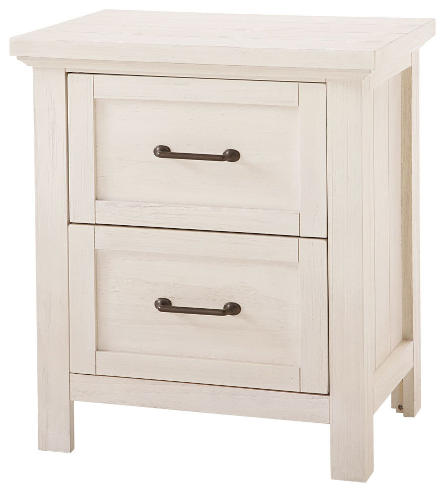 Westfield 2-Drawer Wood Nightstand, Brushed White