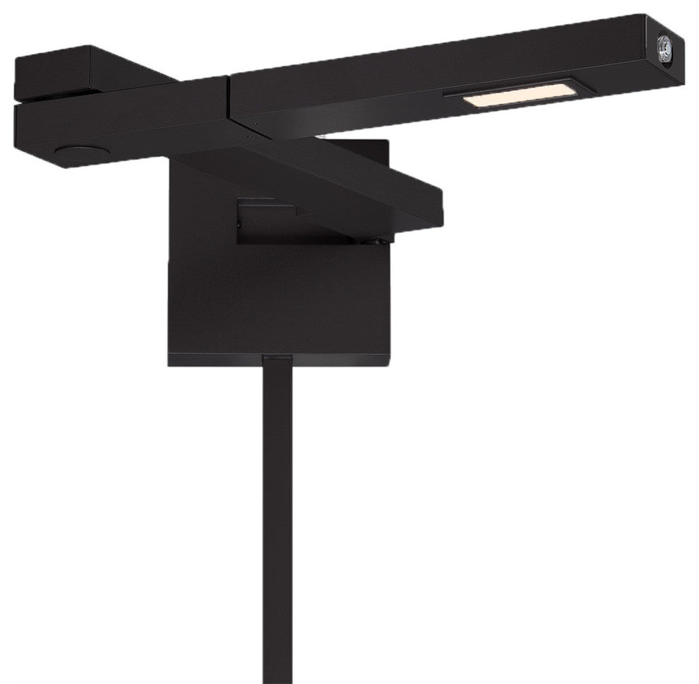 Flip LED Swing Arm Wall Lamp In Black