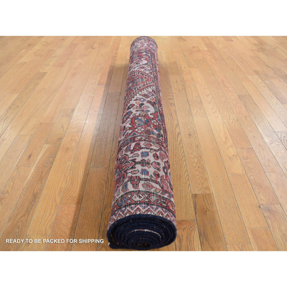 Red New Persian Bakhtiari Pure Wool Hand Knotted Runner Rug 5'3" x 11'