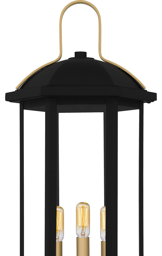 Quoizel CFD9010 Crestfield 3 Light 28" Tall Post Light - Matte Black