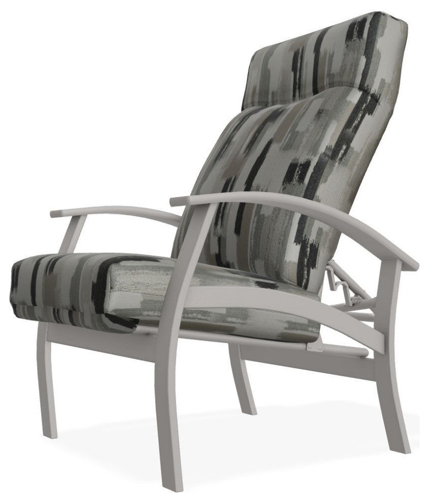 Belle Isle Cushion Outdoor Adjustable Back Chair, Dreamscape Seaglass/Warm Gray