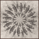 "Concentric Fish" Floater Framed Painting Print on Canvas, 32"x32"