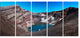 Volcano Kamchatka Panorama, Landscape Canvas Wall Art, 60"x28", 5 Panels