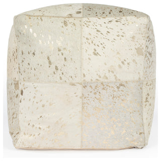 Butler Victorian Hair on Hide With Gold Spots Pouffe