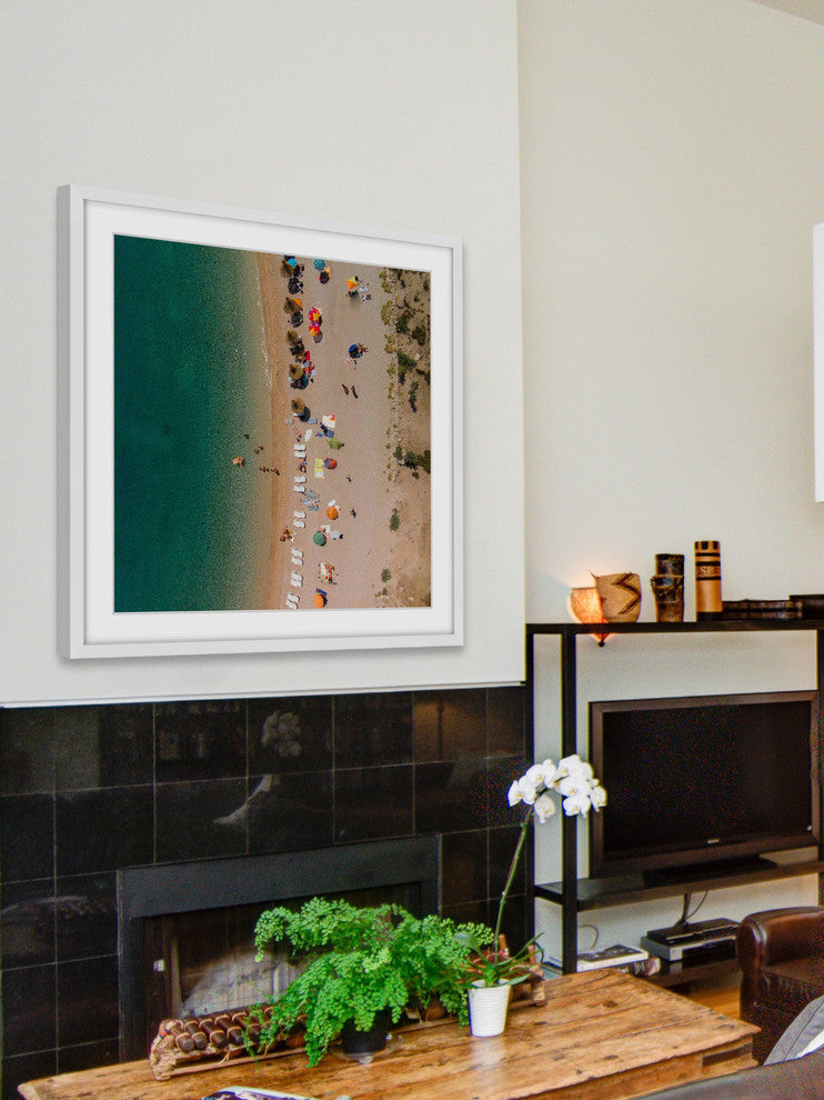 "Beach Lineup" Framed Print by Karolis Janulis