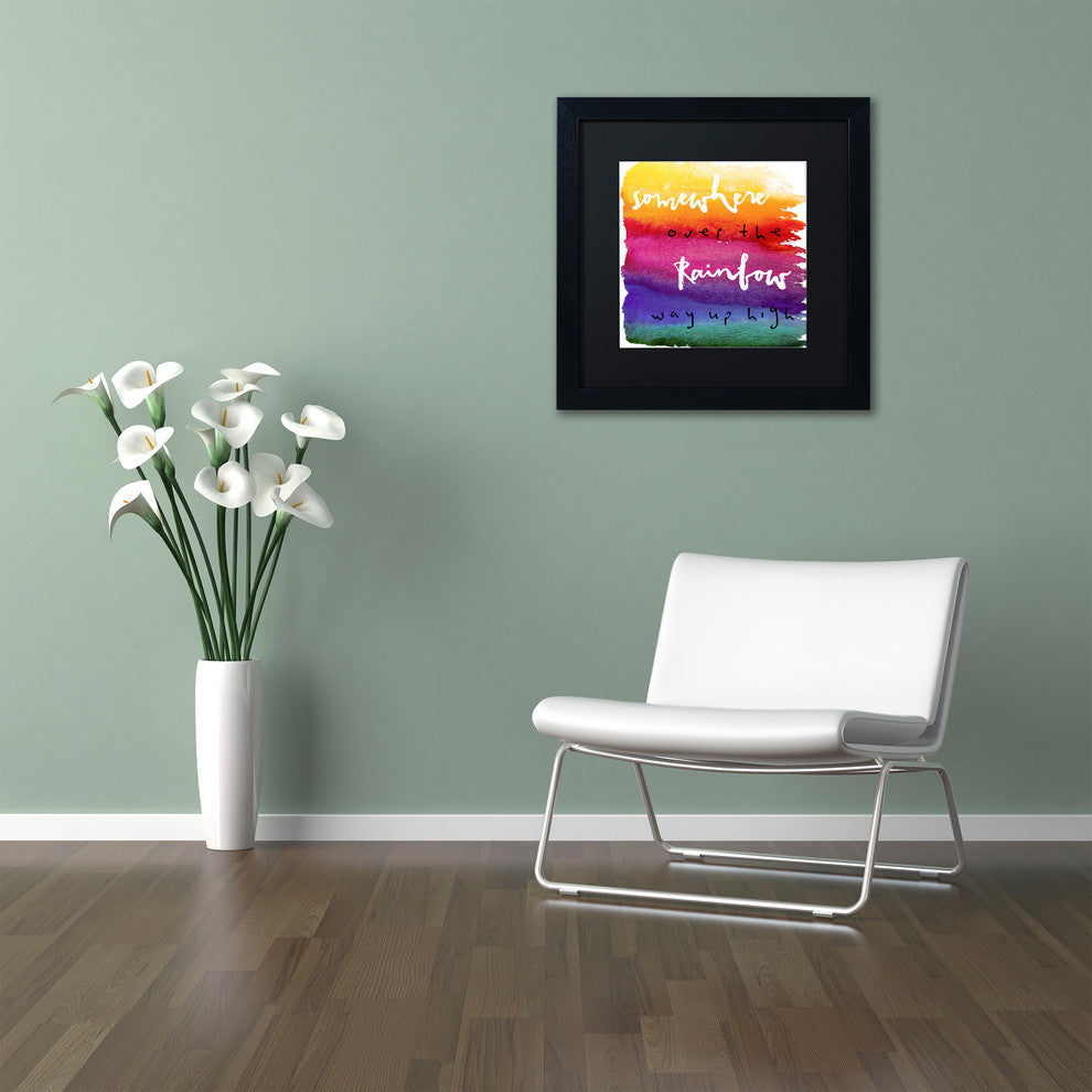 Color Bakery 'Somewhere' Matted Framed Art, Black Frame, Black Mat, 11x11