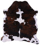 6' 6" X 6' 1" Tricolor Natural Cowhide Rug C2209