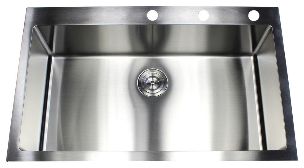 36" Drop-In/Top-Mount Stainless Steel Single Bowl Kitchen Sink