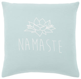 Surya Motto Mtt-005 Pale Blue Pillow Shell With Down Insert 22"H X 22"W