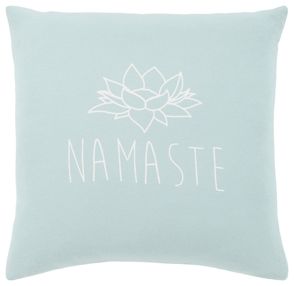 Surya Motto Mtt-005 Pale Blue Pillow Shell With Down Insert 22"H X 22"W