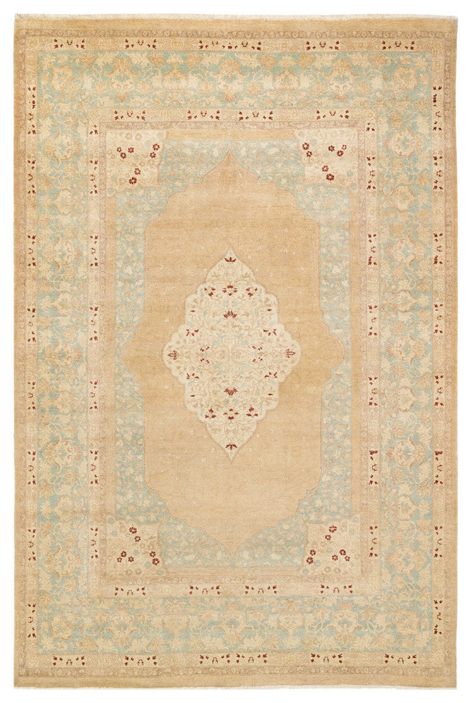 Mogul, One-of-a-Kind Hand-Knotted Area Rug Yellow, 6'3"x9'5"