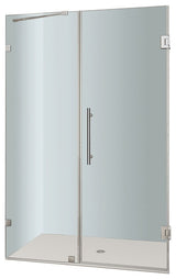 Aston Nautis Completely Frameless Hinged Shower Door, Chrome, 45"x72"