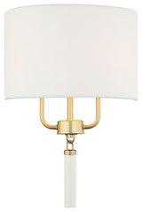 Varaluz 368W02 Secret Agent 2 Light 18" Tall Wall Sconce - White / Painted Gold