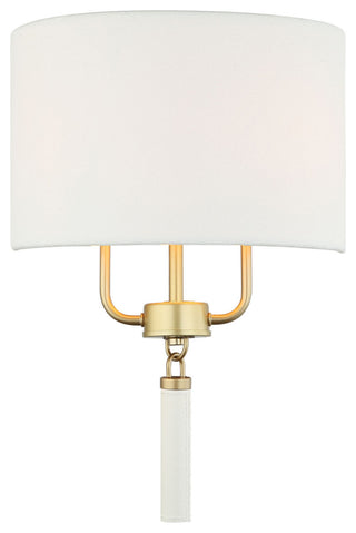 Varaluz 368W02 Secret Agent 2 Light 18" Tall Wall Sconce - White / Painted Gold