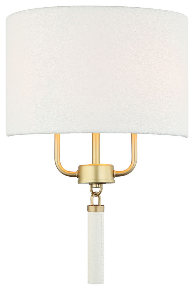 Varaluz 368W02 Secret Agent 2 Light 18" Tall Wall Sconce - White / Painted Gold