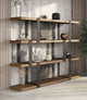 Modrest Brewer Modern Walnut and Black Bookshelf