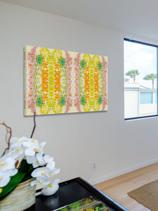 "Snapdragons Textile" Painting Print on Wrapped Canvas