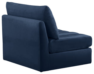 Jacob Velvet Upholstered Modular Armless Chair, Navy