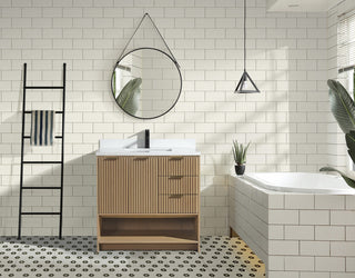 Ari Kitchen and Bath San Diego Bath Vanity, Oak, 36", Freestanding