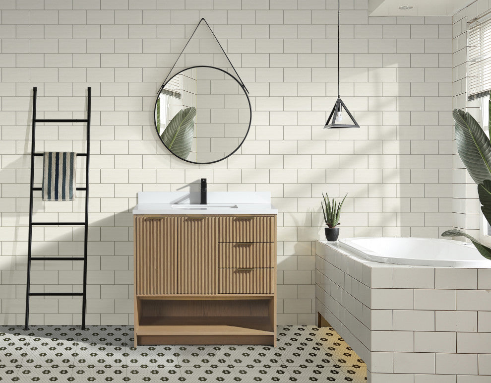 Ari Kitchen and Bath San Diego Bath Vanity, Oak, 36", Freestanding