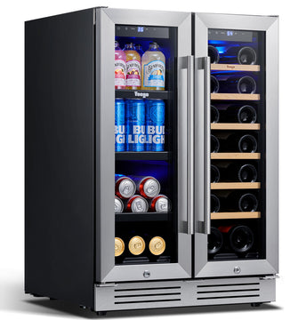 Yeego 24" Built-in Wine Refrigerator Beverage Cooler  FreeStanding Low Noise
