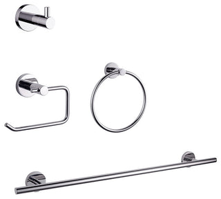 Bagno Nera 4-Piece Bathroom Accessory Set, Chrome