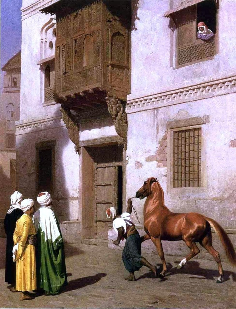 Jean-Leon Gerome Horse Merchant in Cairo, 21"x28" Wall Decal