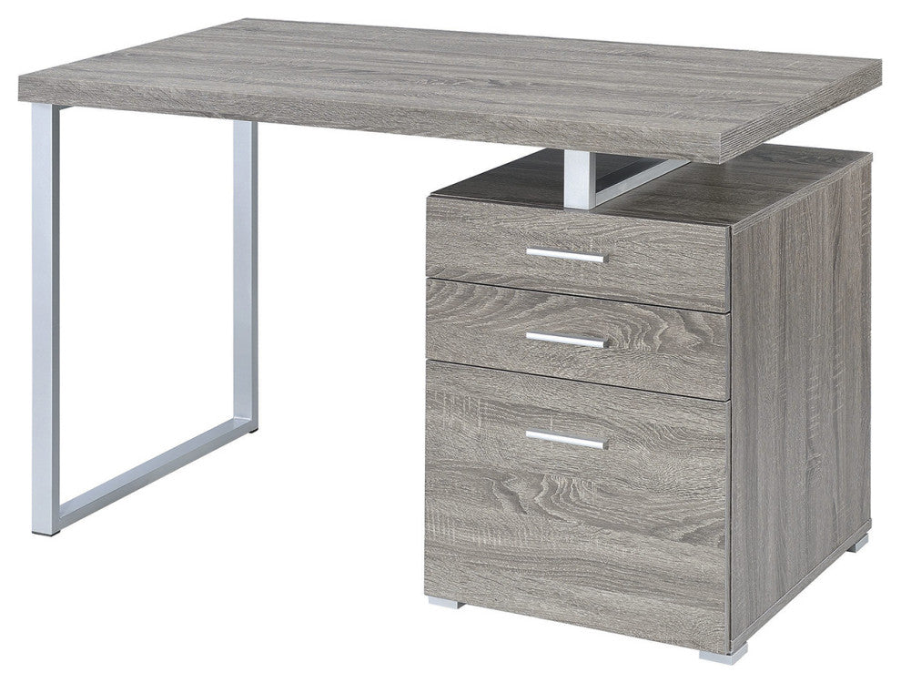 2-Drawer Office Desk, Weathered Gray