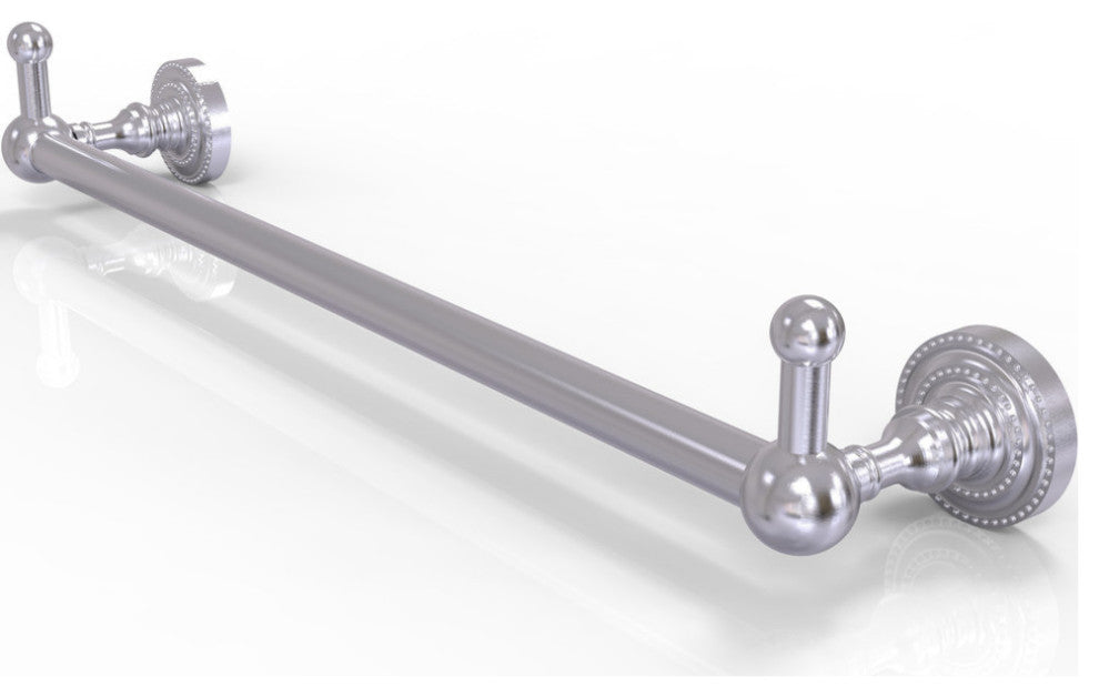 Dottingham 24" Towel Bar with Integrated Hooks, Satin Chrome