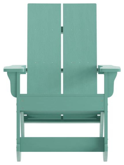 Finn Set of 2 Outdoor Rocking Adirondack Chair-Rust Resistant Hardware, Sea Foam