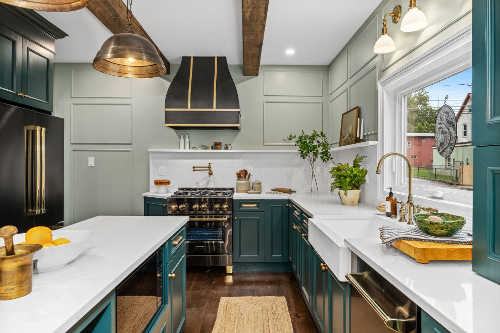 ZLINE 30" Dual Fuel Range, Black Stainless Steel With Gold Accents RABZ-30-G