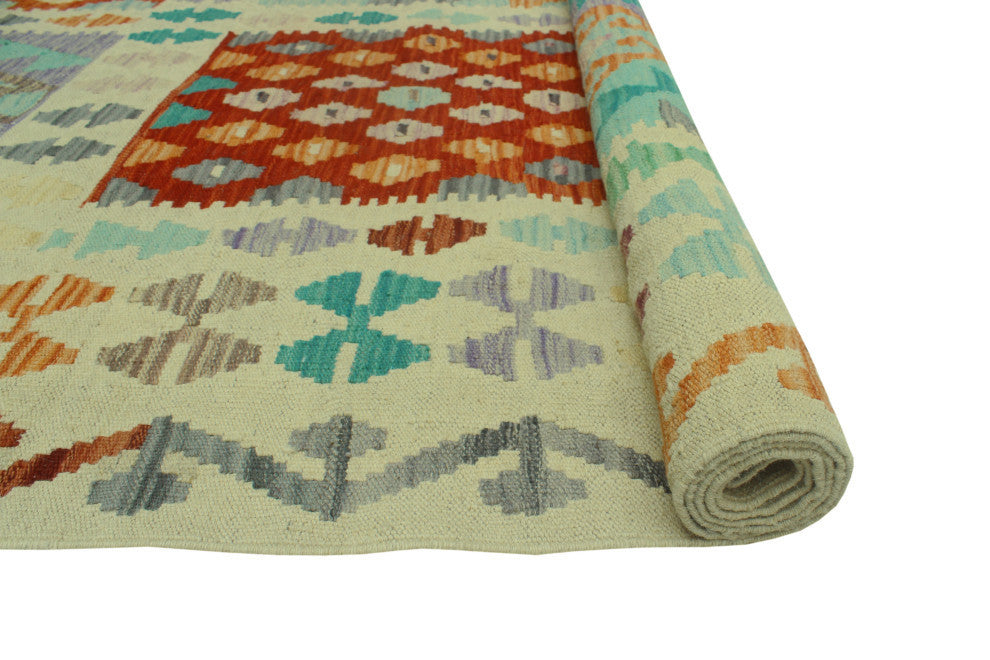 Sangat Kilim Anargul Ivory/Rust Rug, 8'3x11'3