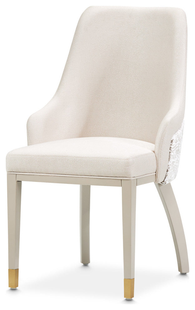 Carmela Dining Arm Chair, Set of 2, Shimmer Ivory