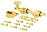 Nuk3y Heavy Duty Solid Brass Dutch Door Surface Bolt 4 inch, Polished Brass