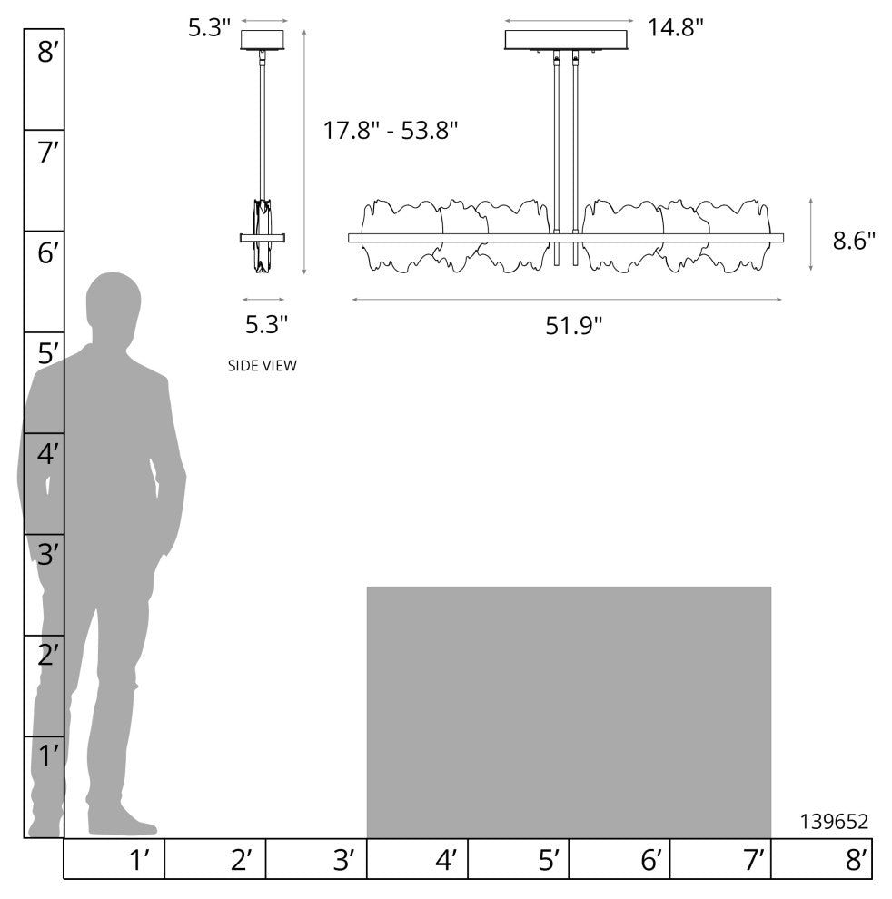 Hildene Large LED Pendant, Bronze Finish, Natural Iron Accent