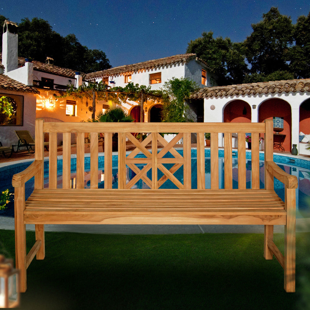 Teak Wood Arizona Outdoor Patio Bench, 5'