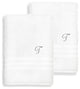 Denzi Bath Towels With Monogrammed Letter, Set of 2, T