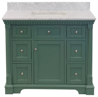 Sydney 42" Bathroom Vanity, Sage Green, Carrara Marble
