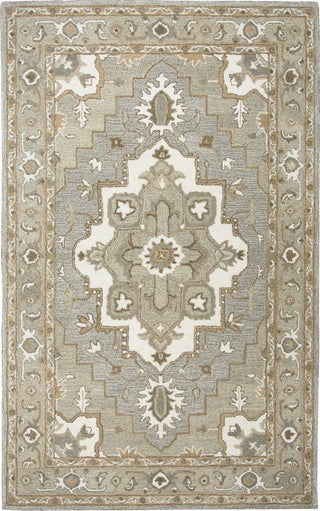 Rizzy Home Suffolk SK323A Gray Oriental Medallion Area Rug, Rectangular 8'x10'