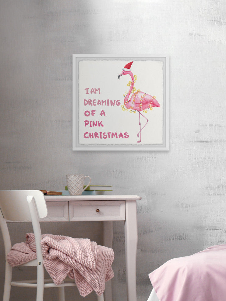 "Dreaming Pink Christmas" Framed Painting Print, 32x32