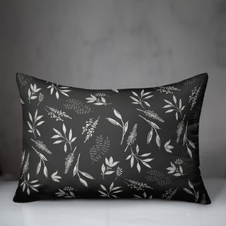 Gray Botanical Pattern 14x20 Spun Poly Pillow