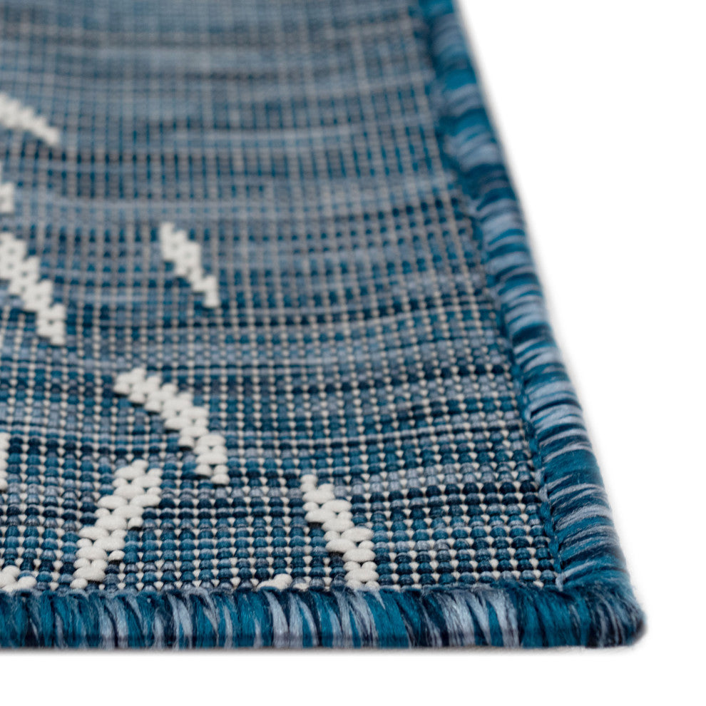 Carmel School Of Fish Indoor/Outdoor Rug, Navy, 1'11"x4'11" Runner