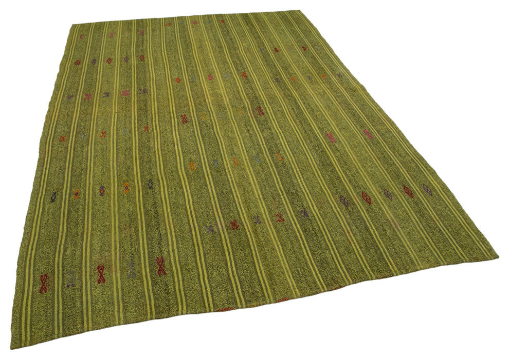 Rug N Carpet - Handmade Oriental 6' 2'' x 9' 1'' Antique Wool Kilim Rug