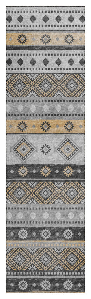 Indoor/Outdoor Sedona SN12 Midnight Machine Washable 2'3" x 7'6" Runner Rug