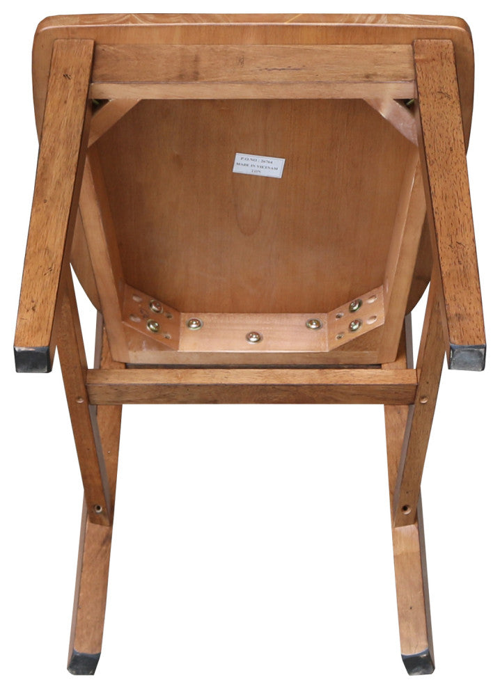 Set of Two San Remo Slat Back Chairs, Distressed Oak