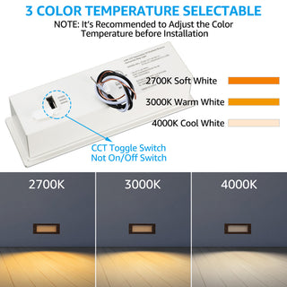 12-Pack Dimmable LED Step Lights 120-277V, 4.5W Stair Light, Oil Rubbed Bronze