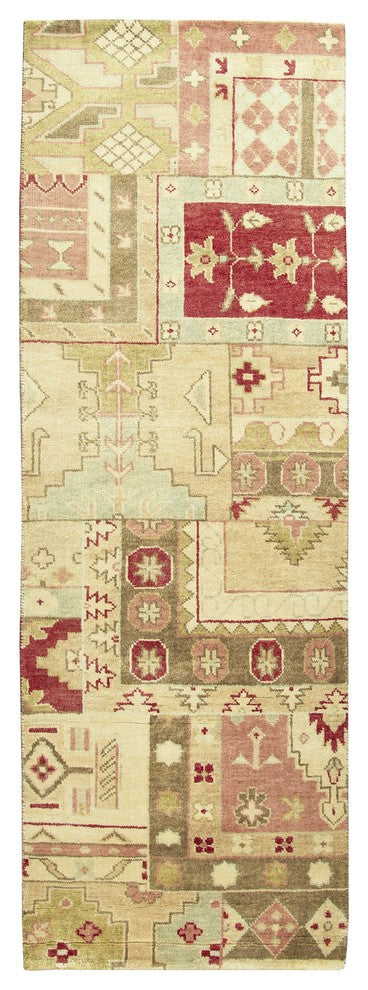 Rizzy Home Aquarius AQ8841 Burgundy Patchwork Area Rug, Rectangular 5'x8'