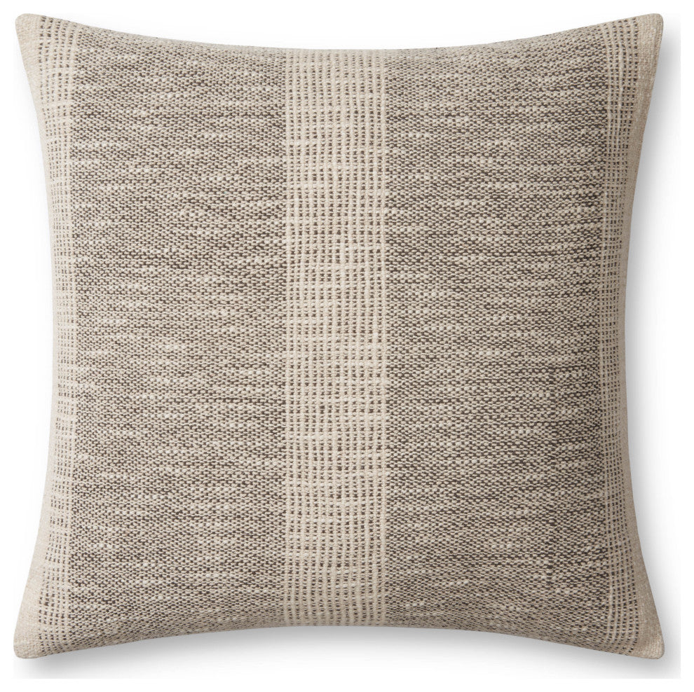 Angela Rose x Loloi Dusk Charcoal / Ivory 18'' x 18'' Cover, Poly Pillow