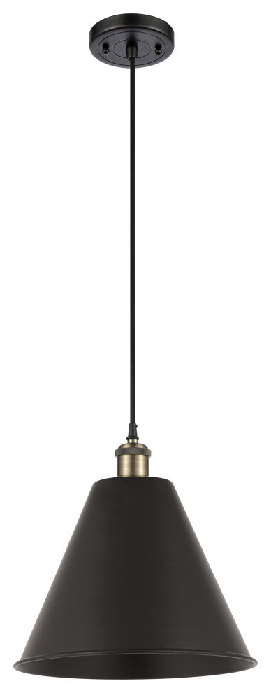 Ballston Cone Mini Pendant, Black Antique Brass, Matte Black