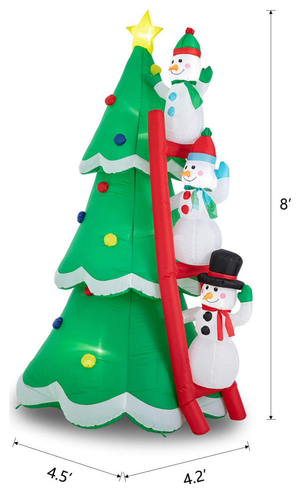 Christmas Inflatable Xmas Outdoor Lighted DÃ©cor, Snowman & Tree